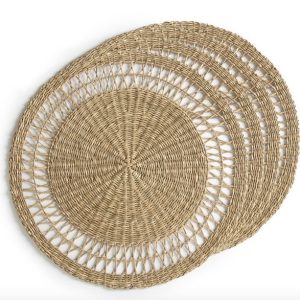 Juego de individuales y servilleteros fibra natural